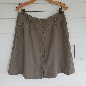 Workshop Tan Linen Skirt, Sz. 14